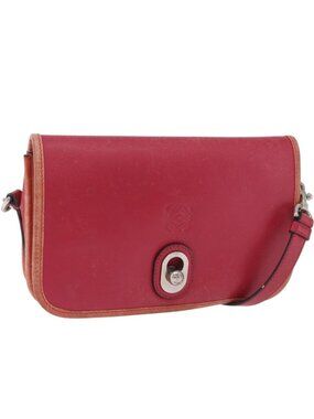LOEWE Shoulder Bag Leather Red Gold